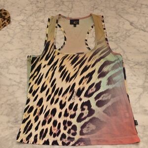 Just Cavalli Multicolor Leopard Print Racerback Tank Sexy